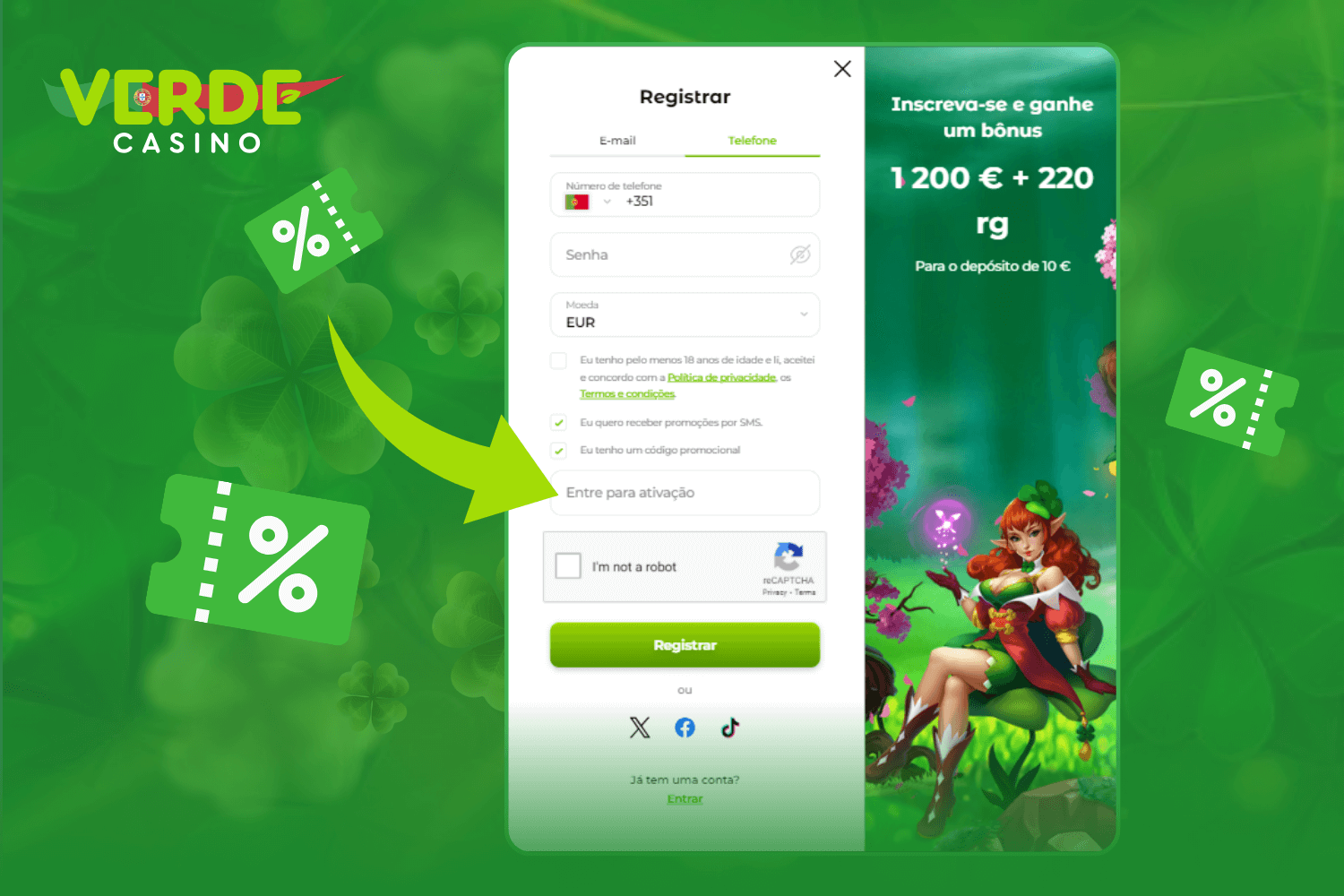 Código Promocional Verde Casino: Ofertas especiais para jogadores em Portugal