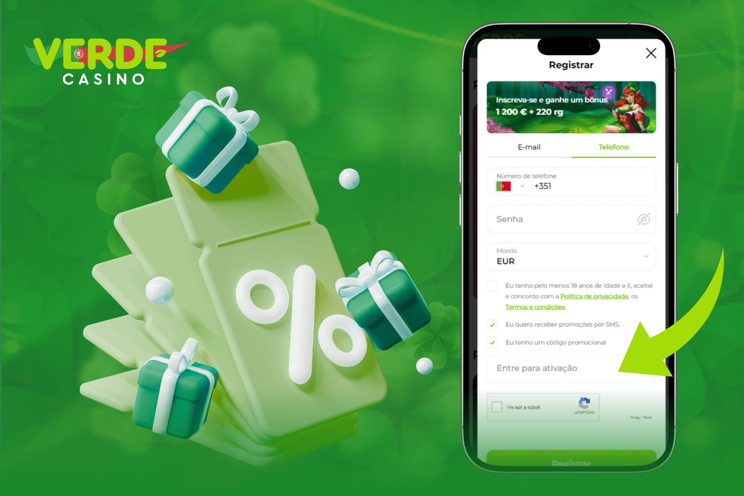 Visão geral rápida sobre os códigos de bónus disponíveis no Verde Casino em Portugal