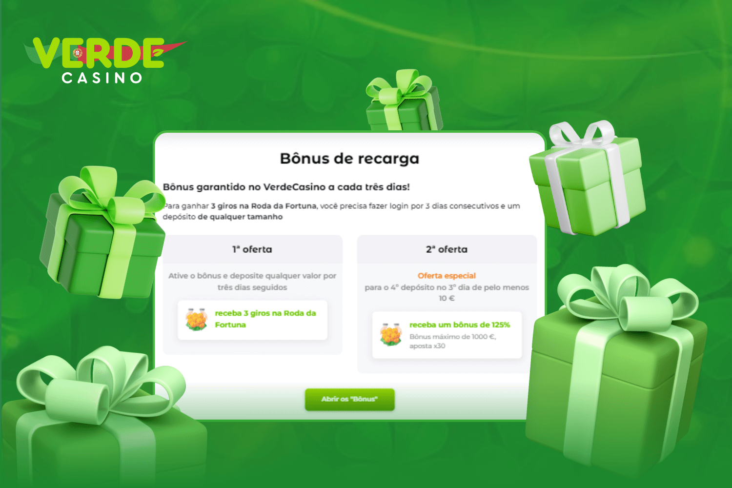 Oferta de recarga no Verde Casino: Promoções para apostas e casino em Portugal