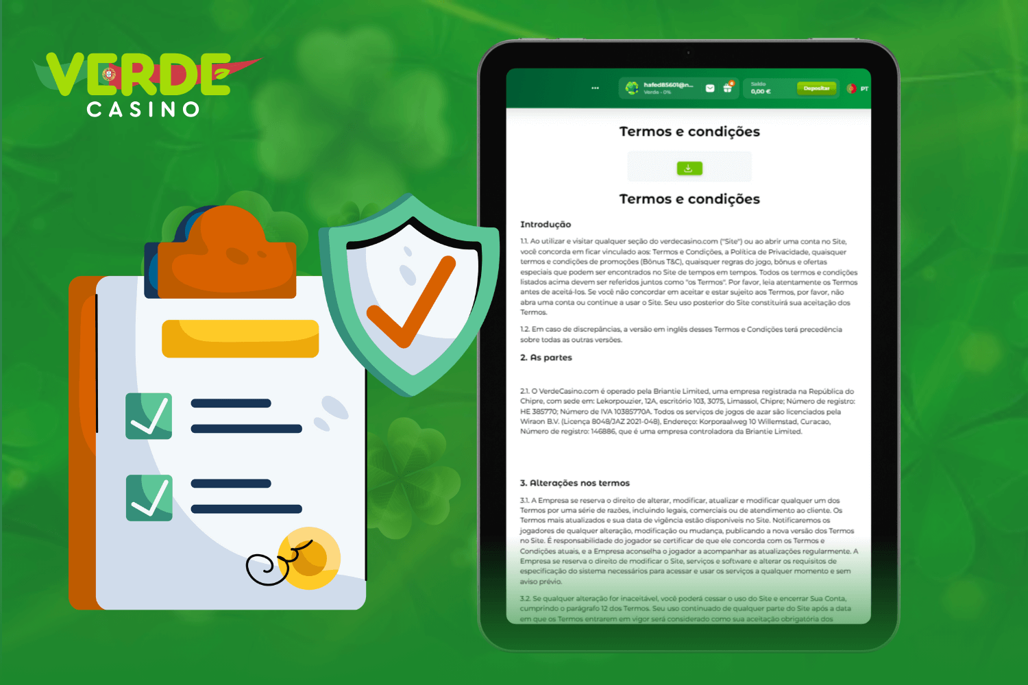 Termos e Condições do Verde Casino em Portugal